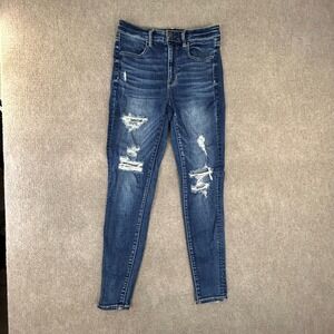 American Eagle Outfitters Skinny Jeans Womens 6 Blue Denim Cotton Stretch
